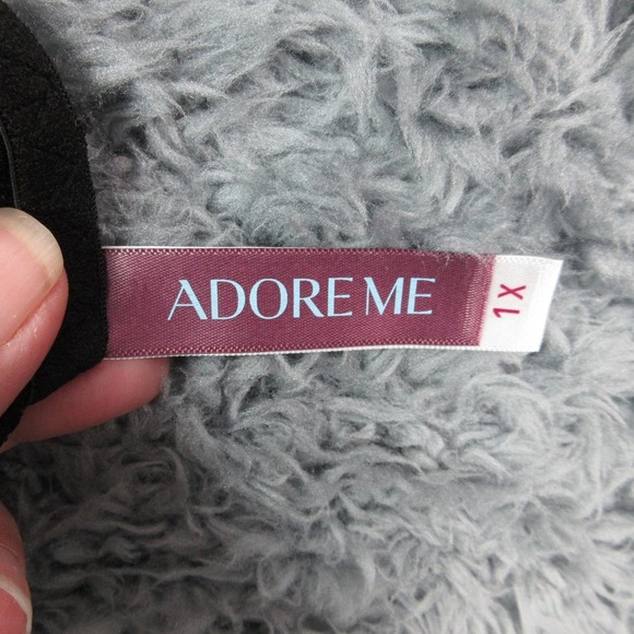 Adore Me Corset Bustier Set Womens 1X Black Lace Satin Garter Thong Lingerie NWT - Picture 5 of 16